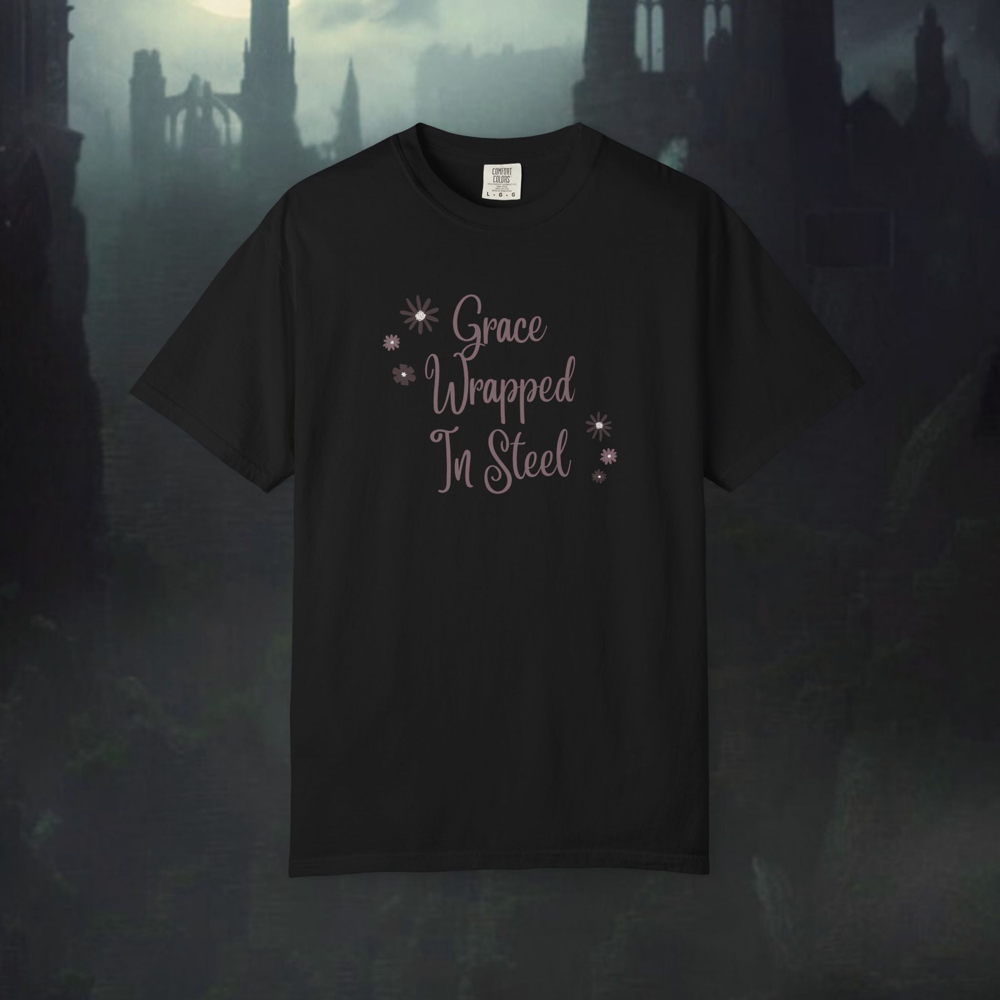 'Grace Wrapped in Steel' Graphic Tee