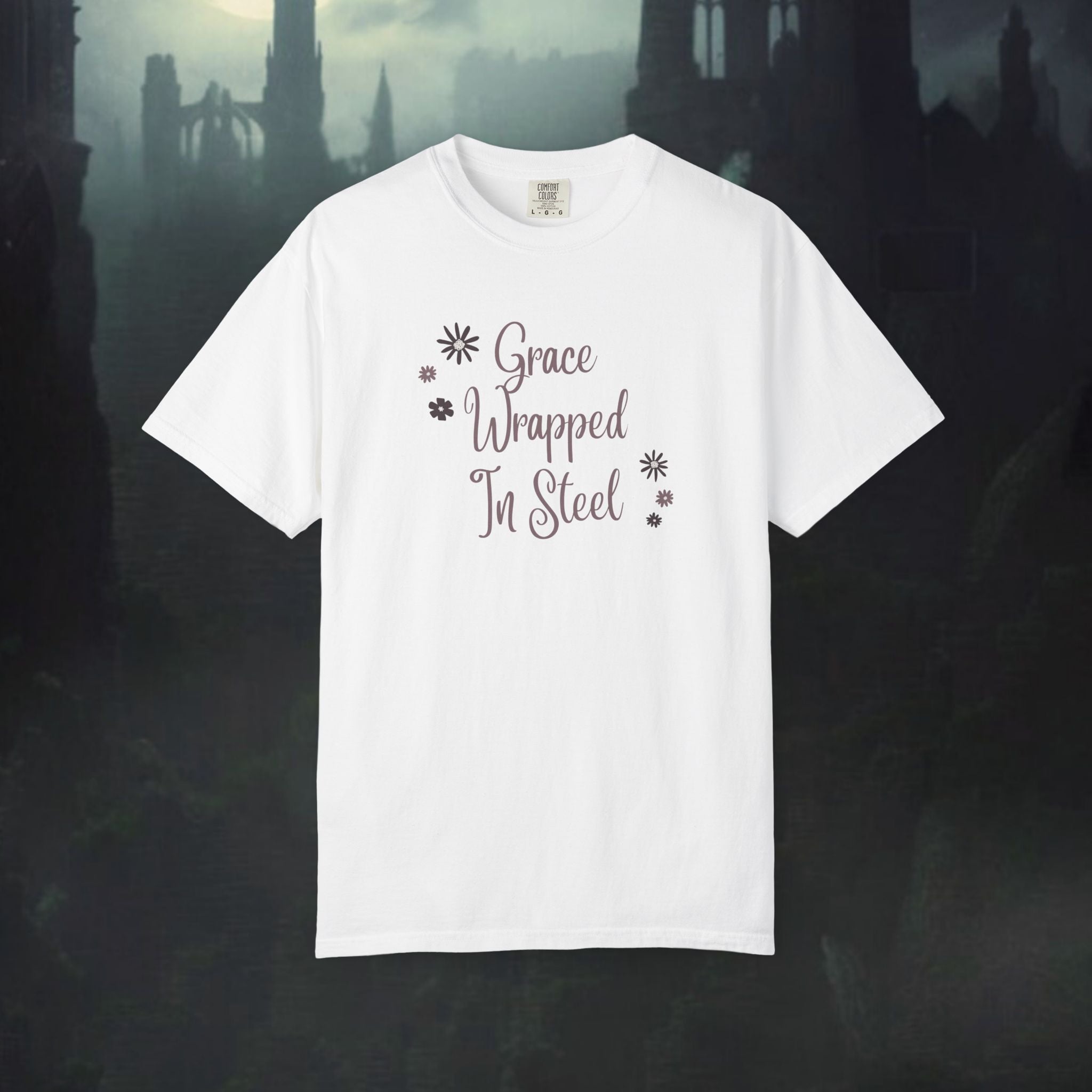 'Grace Wrapped in Steel' Graphic Tee