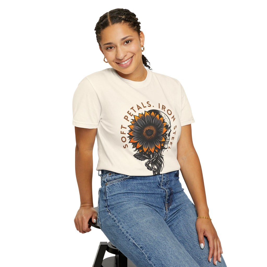 'Soft Petals. Iron Steel' Graphic Tee