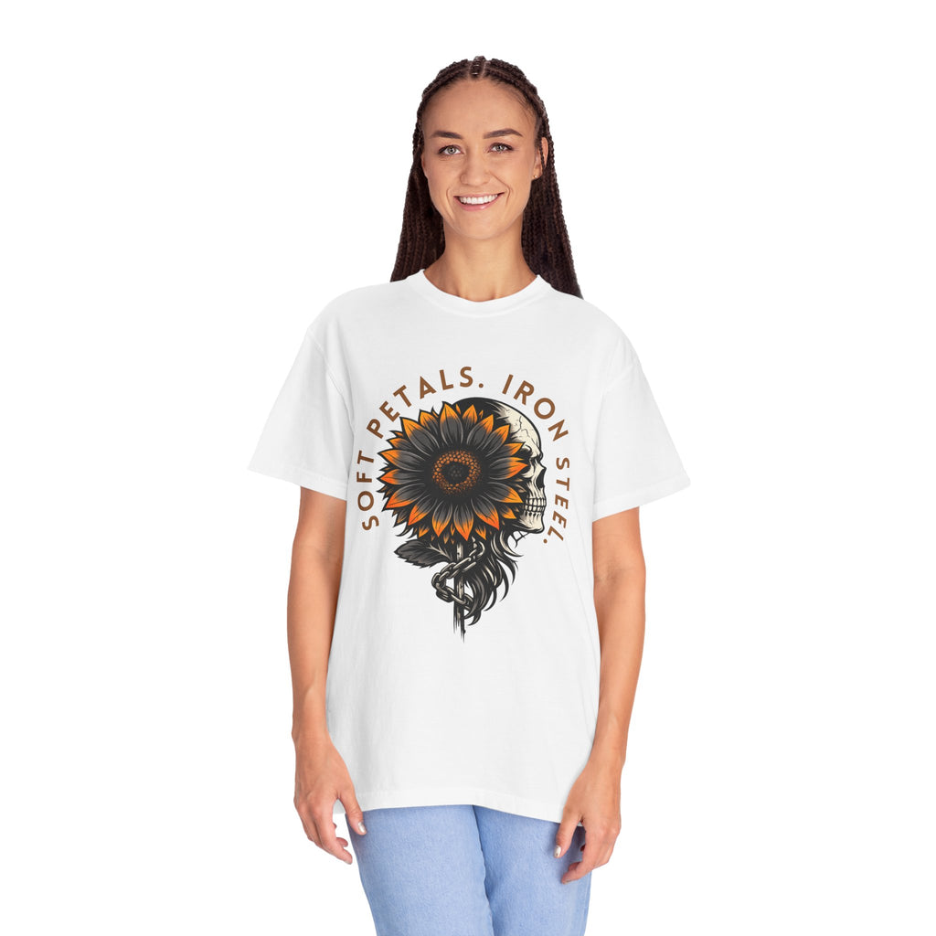 'Soft Petals. Iron Steel' Graphic Tee